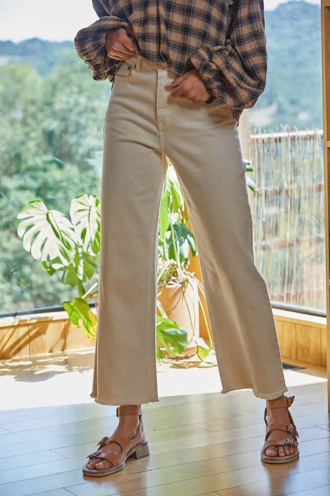 Brayden High Waisted Cream Jeans