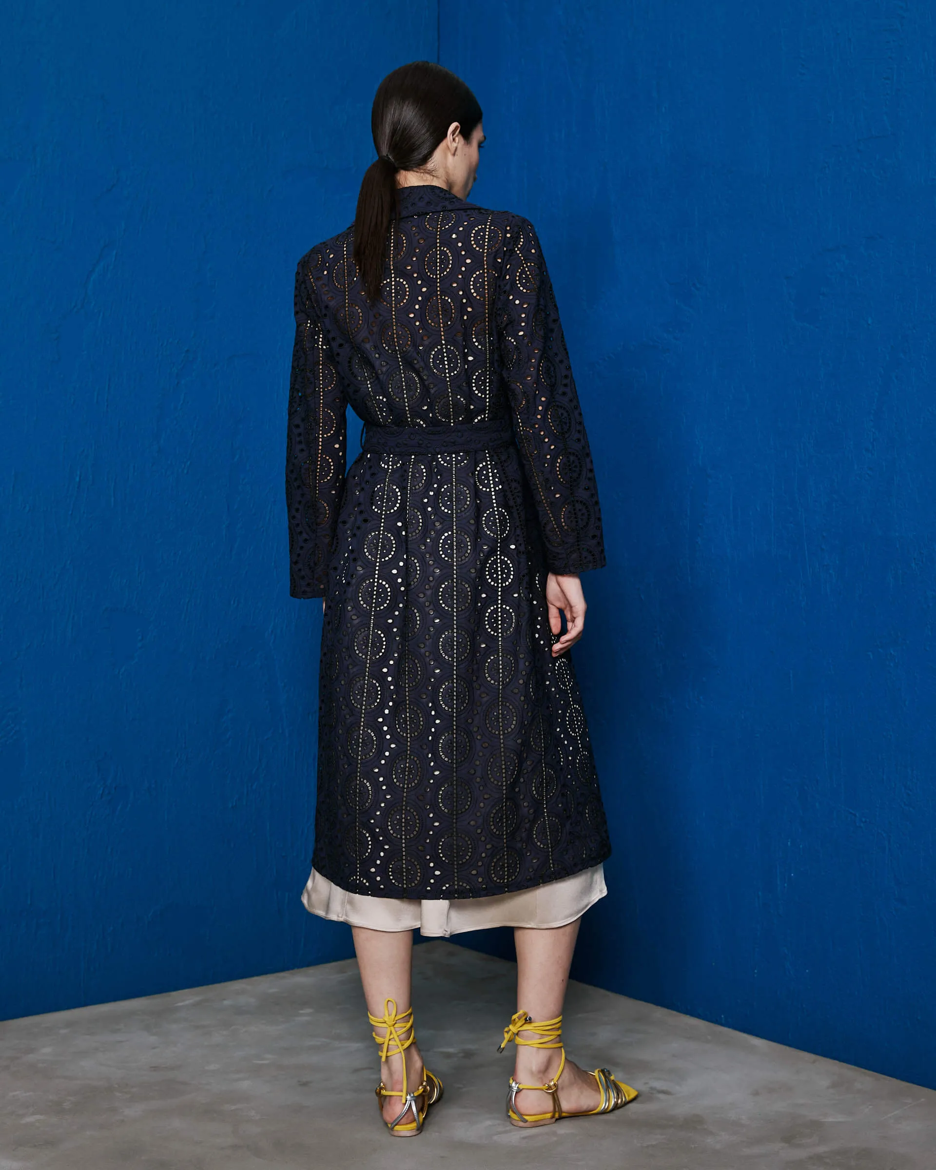 broderie anglaise trench coat