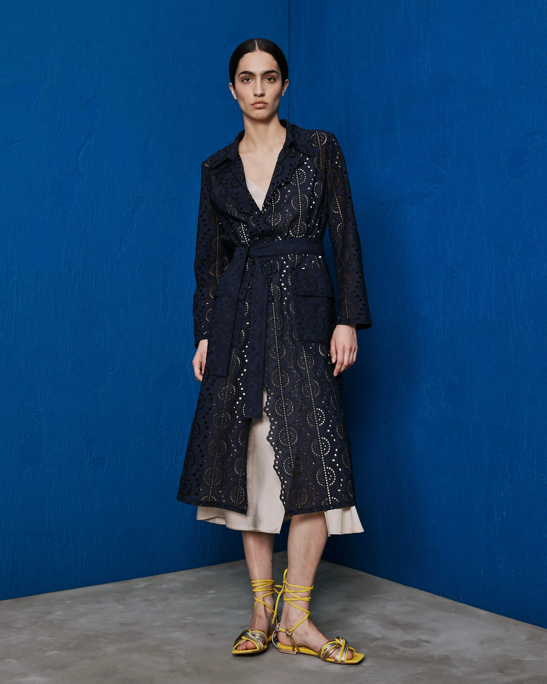 broderie anglaise trench coat