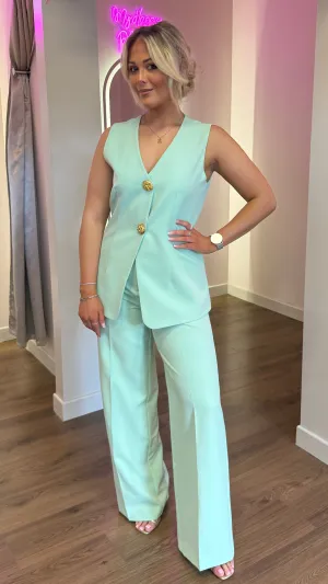 Brynne Mint Green Straight Leg Trousers