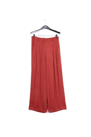 Burgundy wide-leg pants
