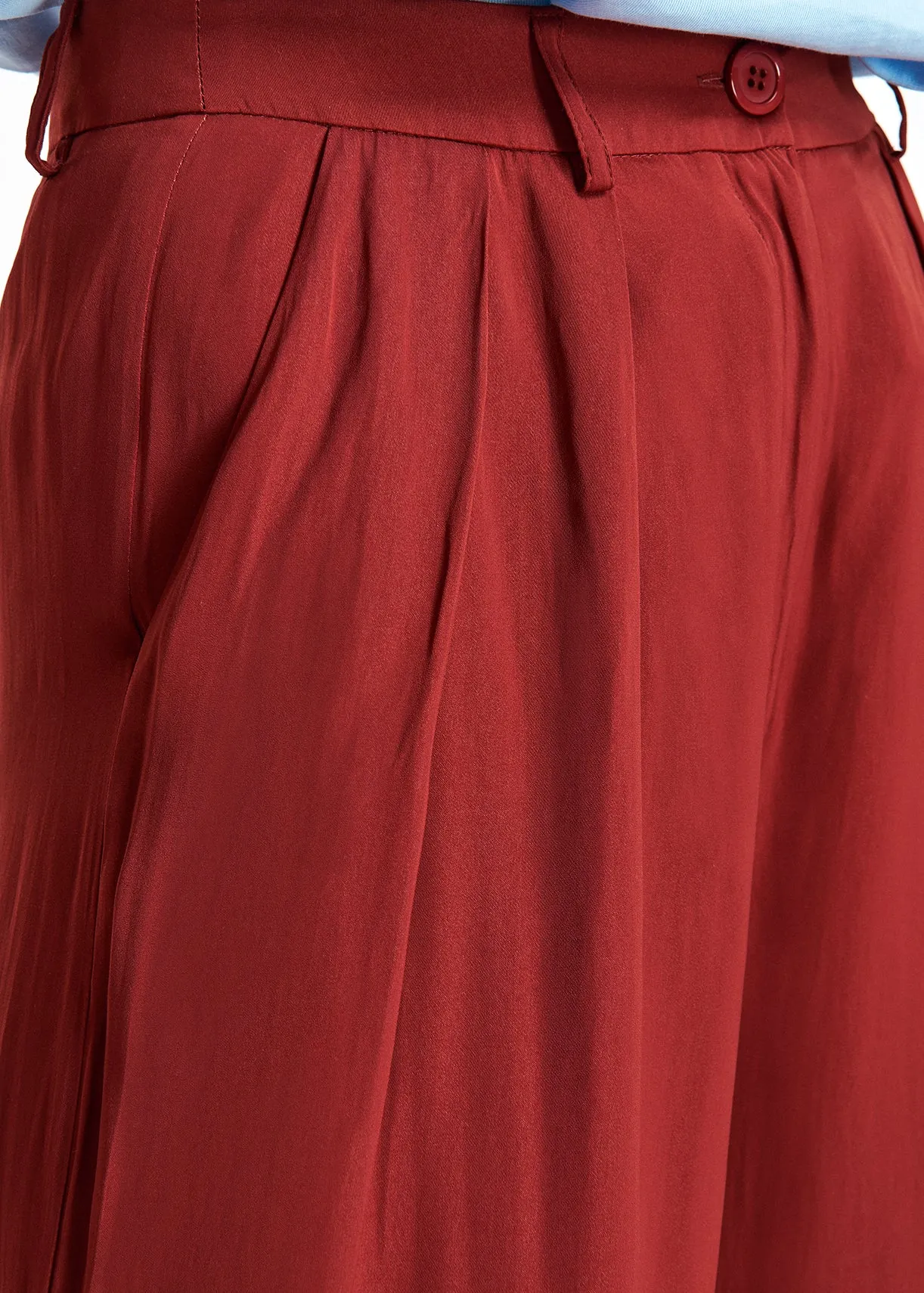 Burgundy wide-leg pants