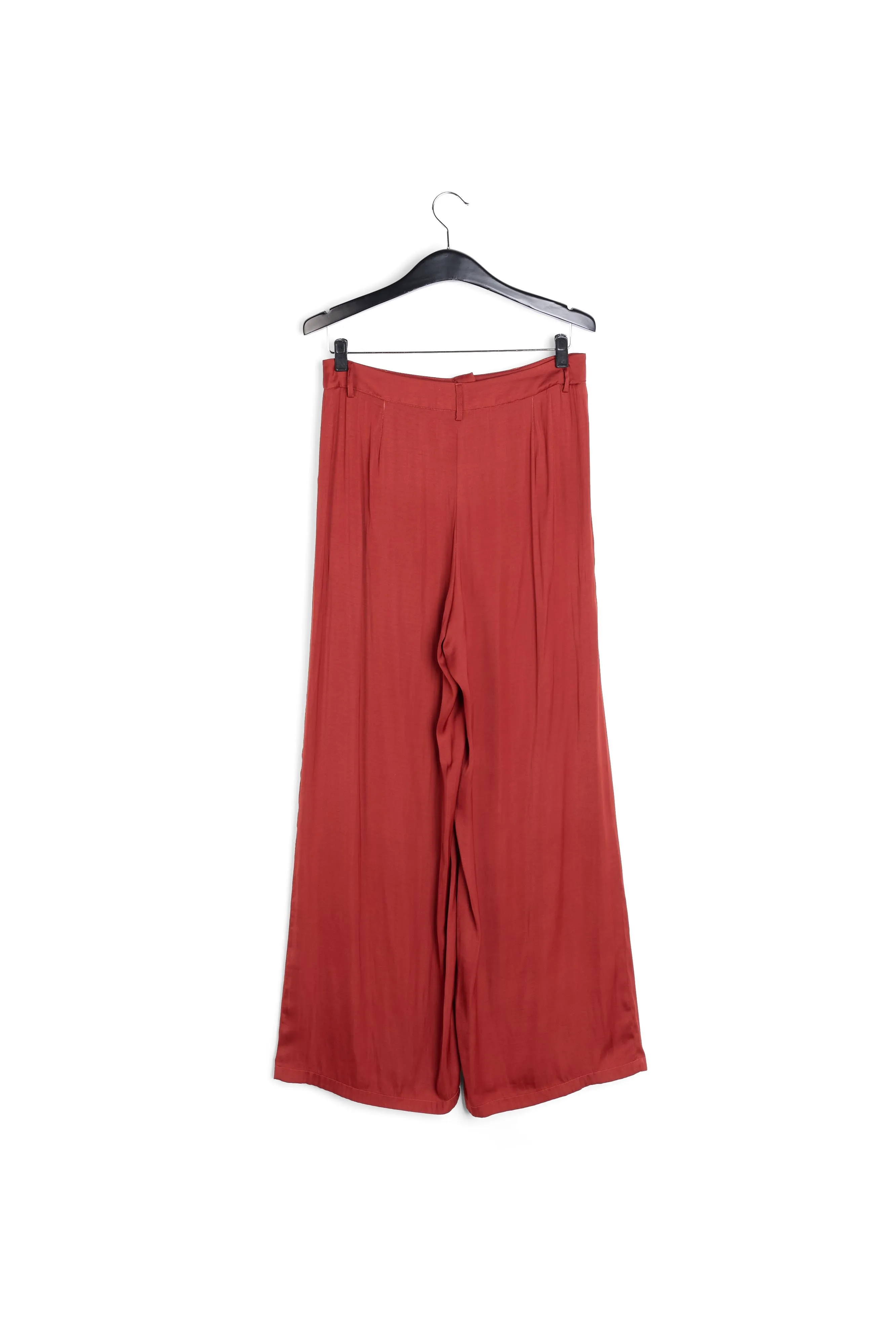 Burgundy wide-leg pants