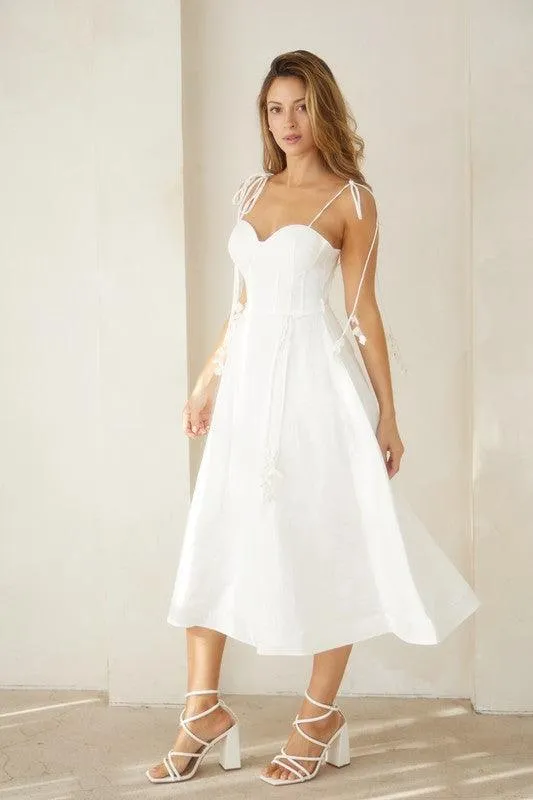 Bustier Shoulder Tie Dress