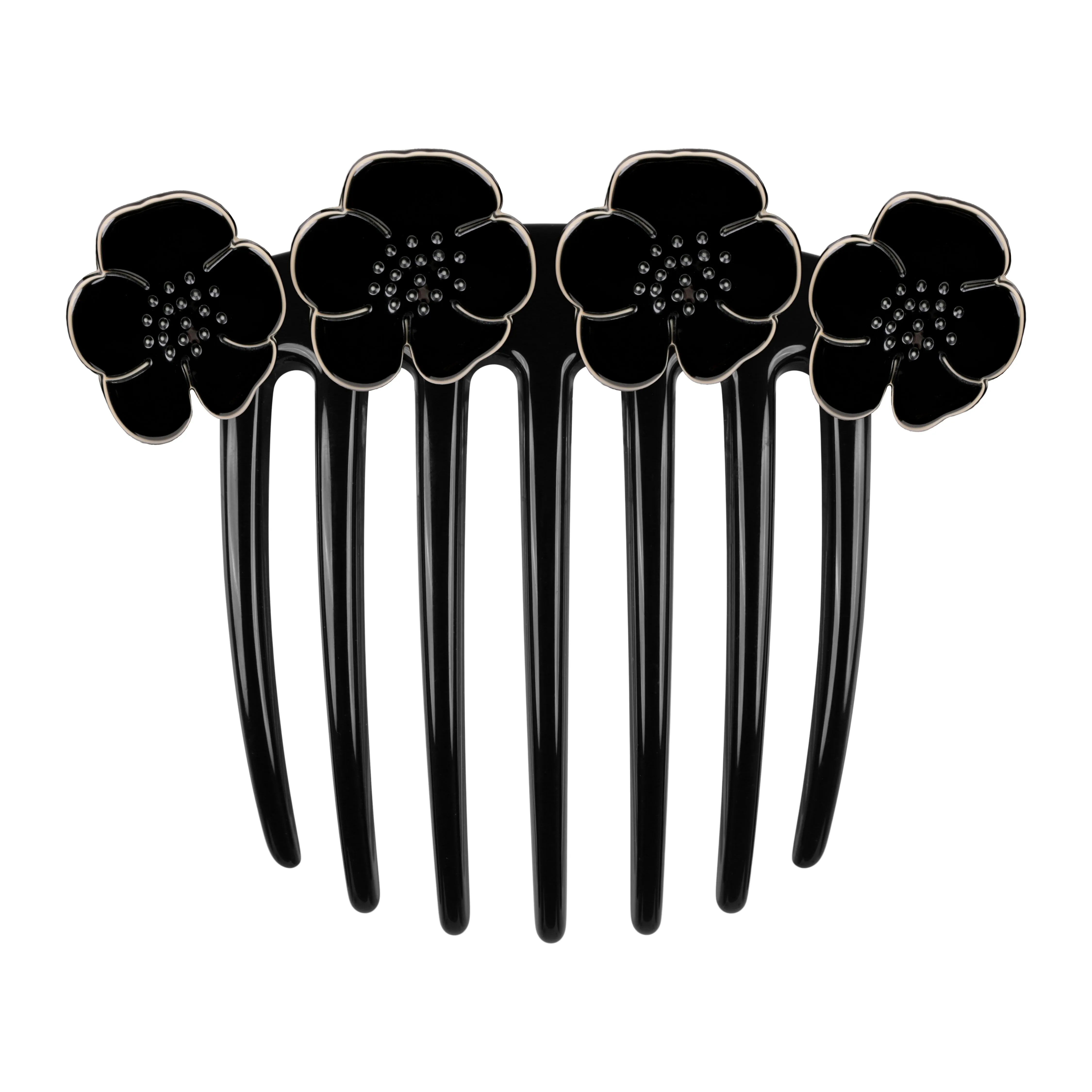 Camellia French Black Twist Comb
