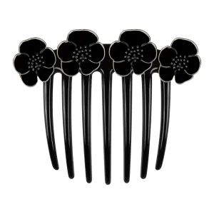 Camellia French Black Twist Comb
