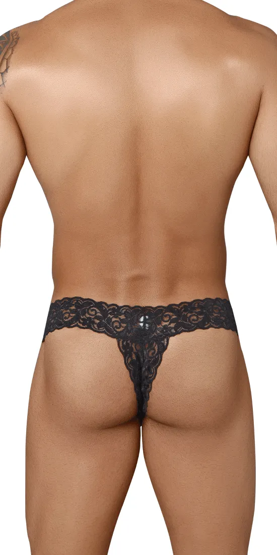 Candyman 99315 Peek A Boo Thongs Black