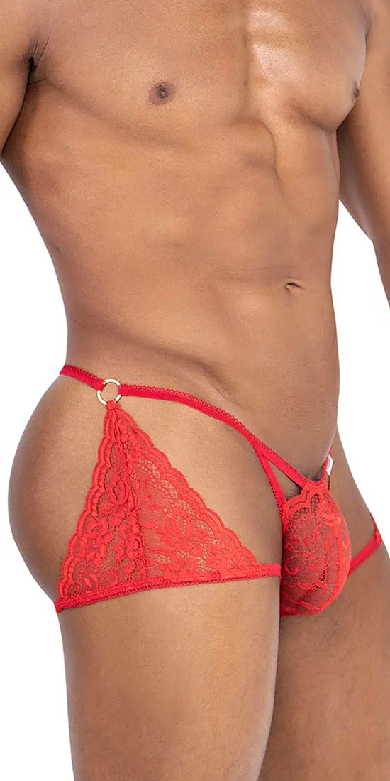 Candyman 99773 Lace Trunks Thongs Red