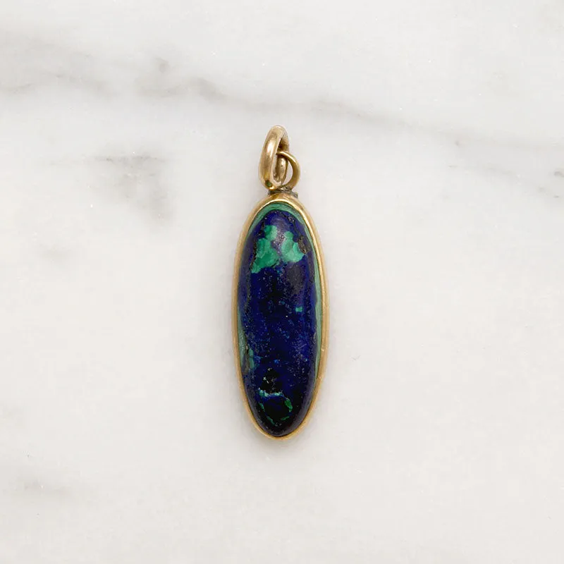 Captivating Azurite in 14k Gold Charm