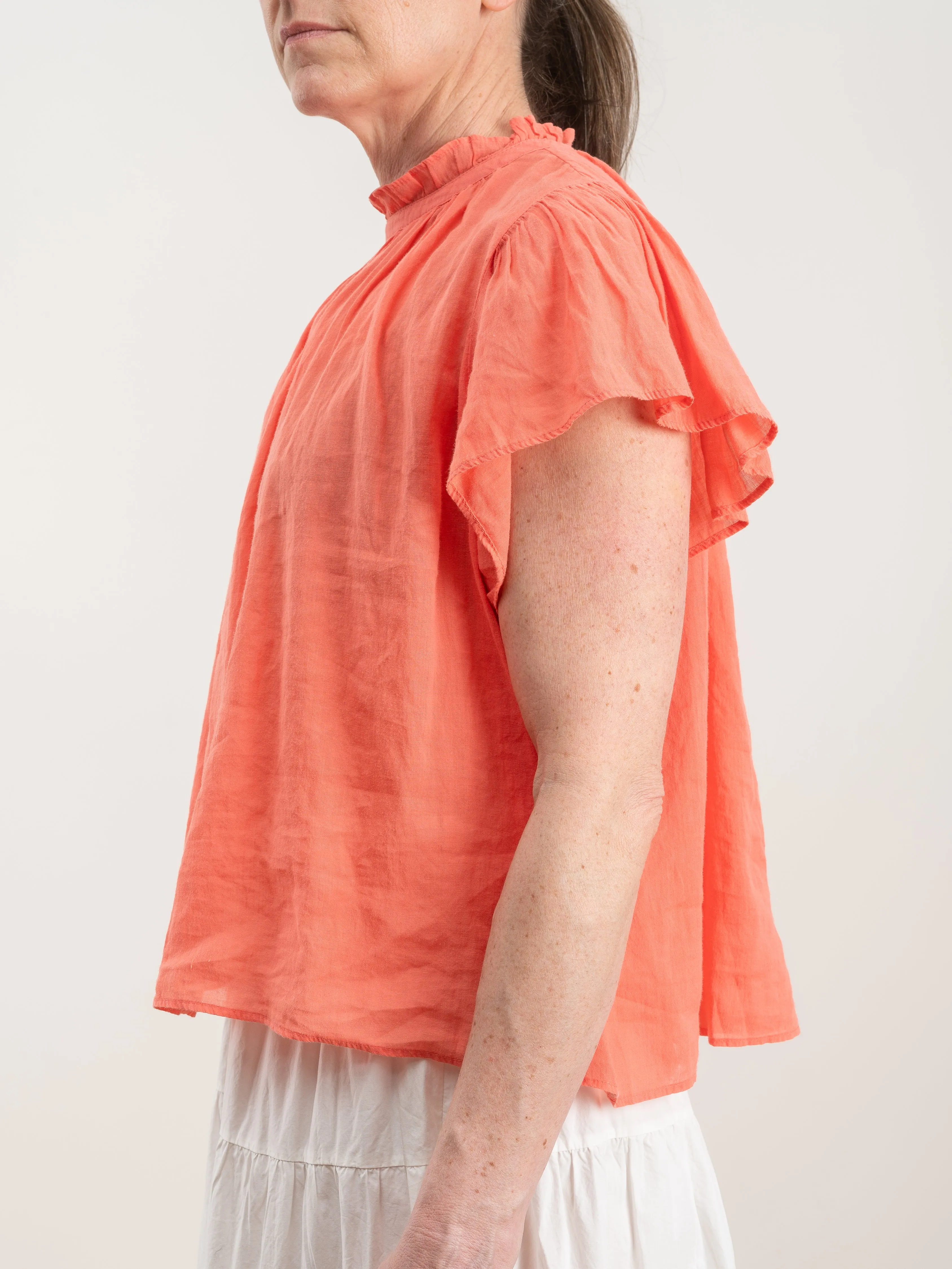 carla blouse - coral