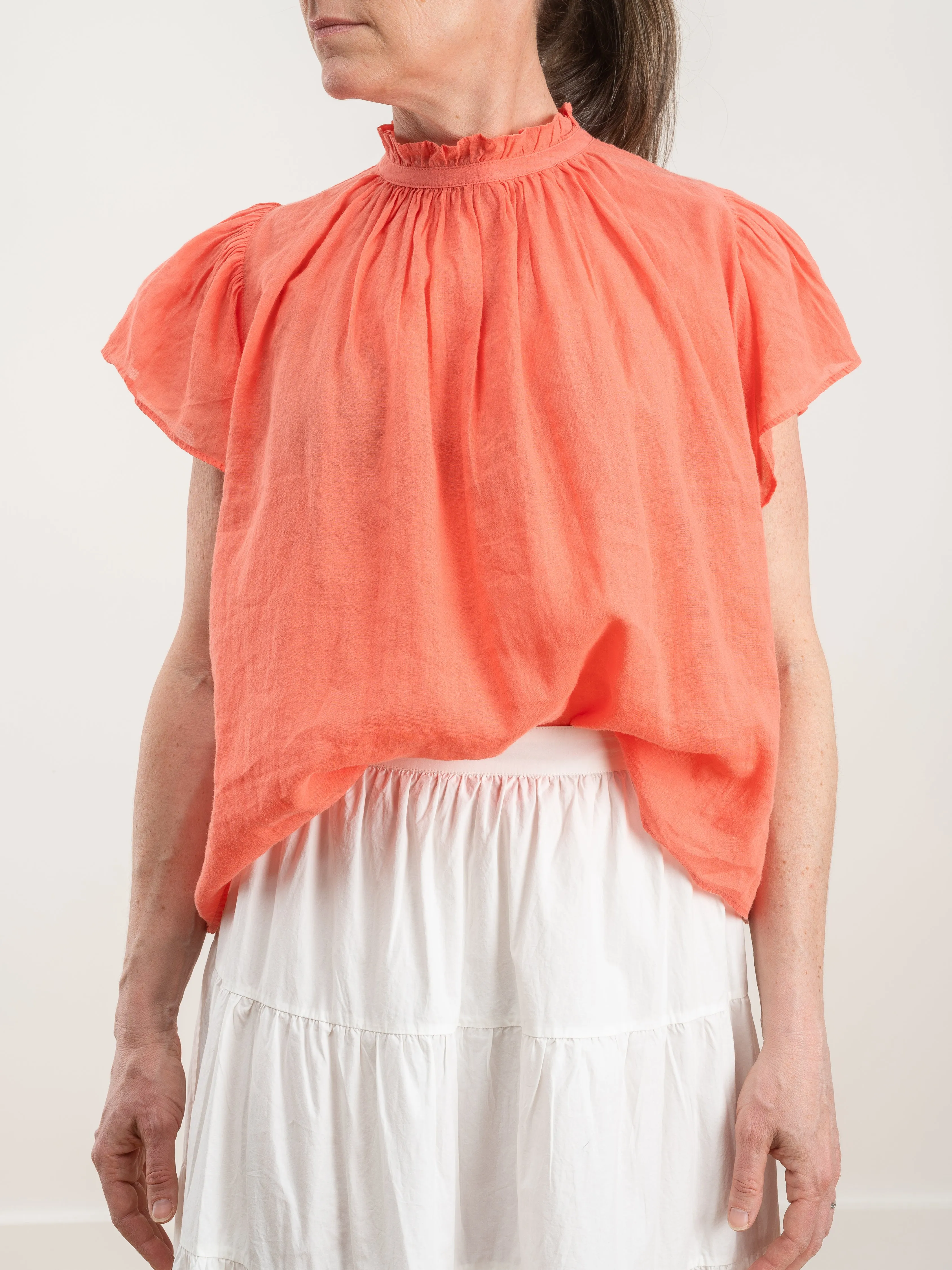 carla blouse - coral
