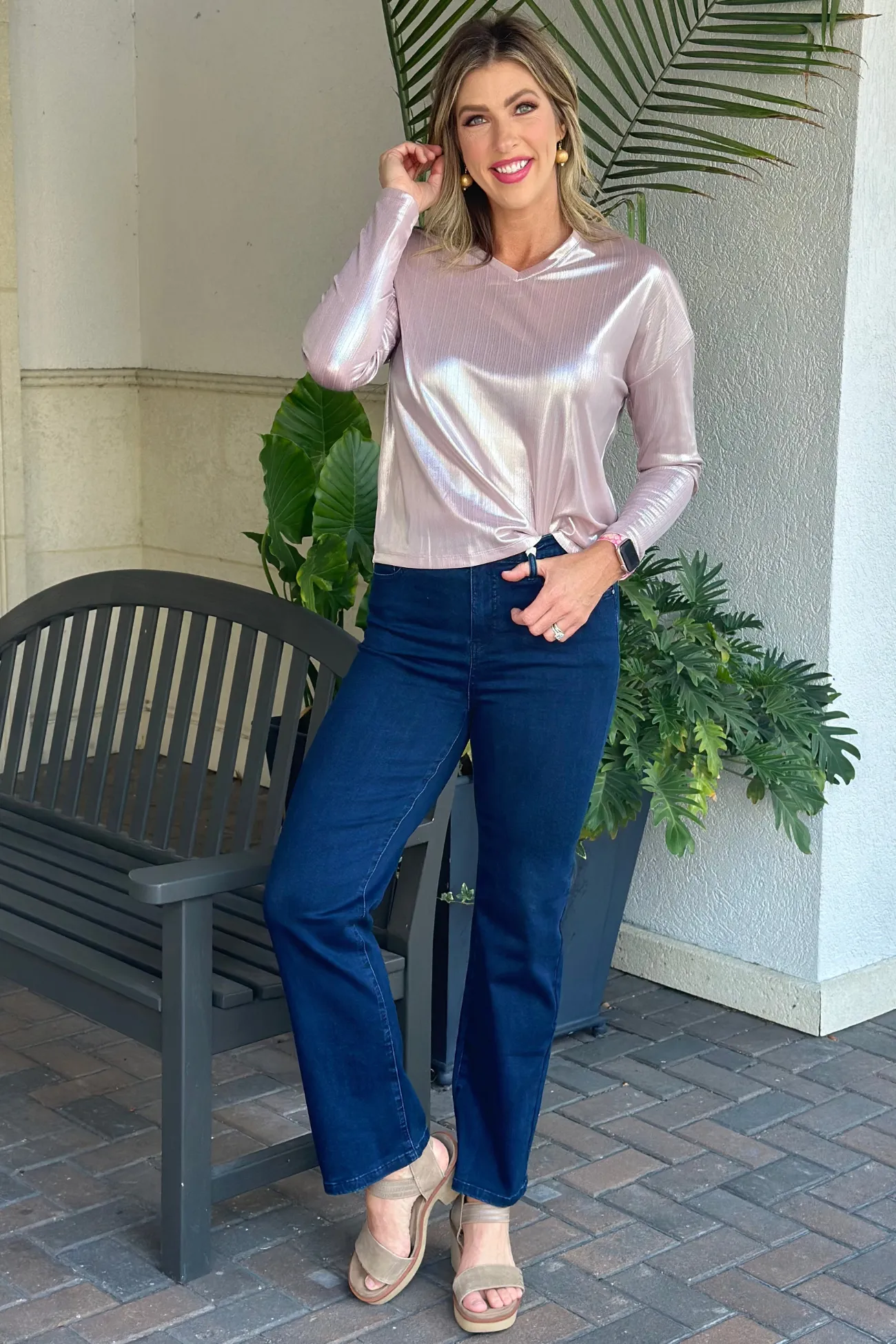 Charlie B Unmatched Comfort Straight Leg Jean-Blue Black