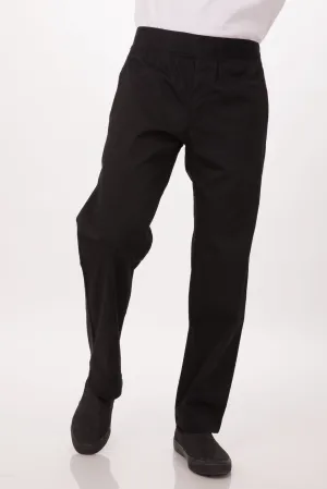 CHEF WORKS BLACK SLIMFIT CHEF PANTS