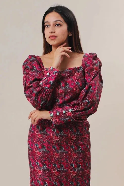 Chelsy Printed Midi Dress