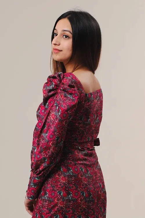 Chelsy Printed Midi Dress