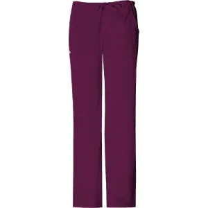 Cherokee Luxe 1066 Scrubs Pants Womens Low Rise Straight Leg Drawstring Wine