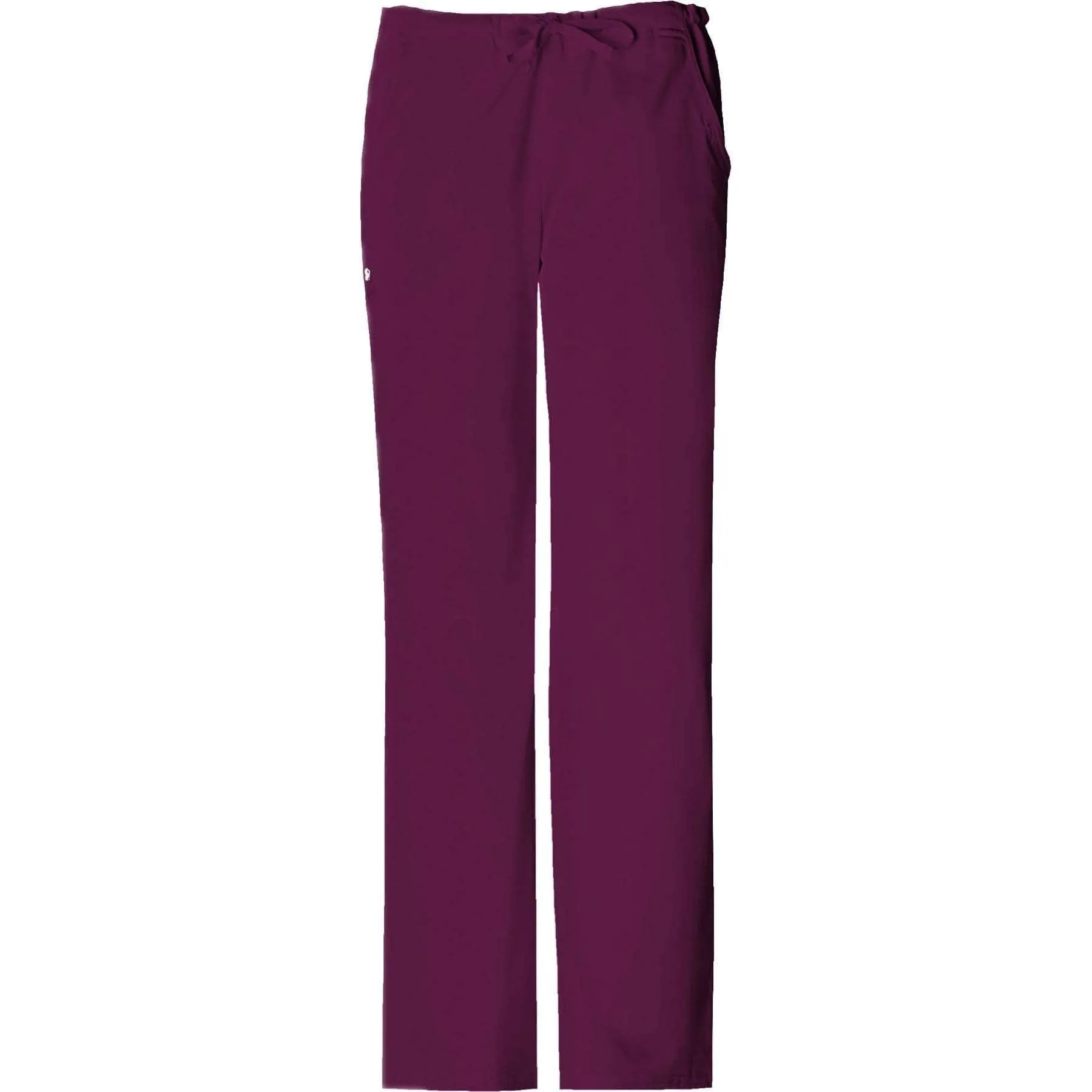 Cherokee Luxe 1066 Scrubs Pants Womens Low Rise Straight Leg Drawstring Wine