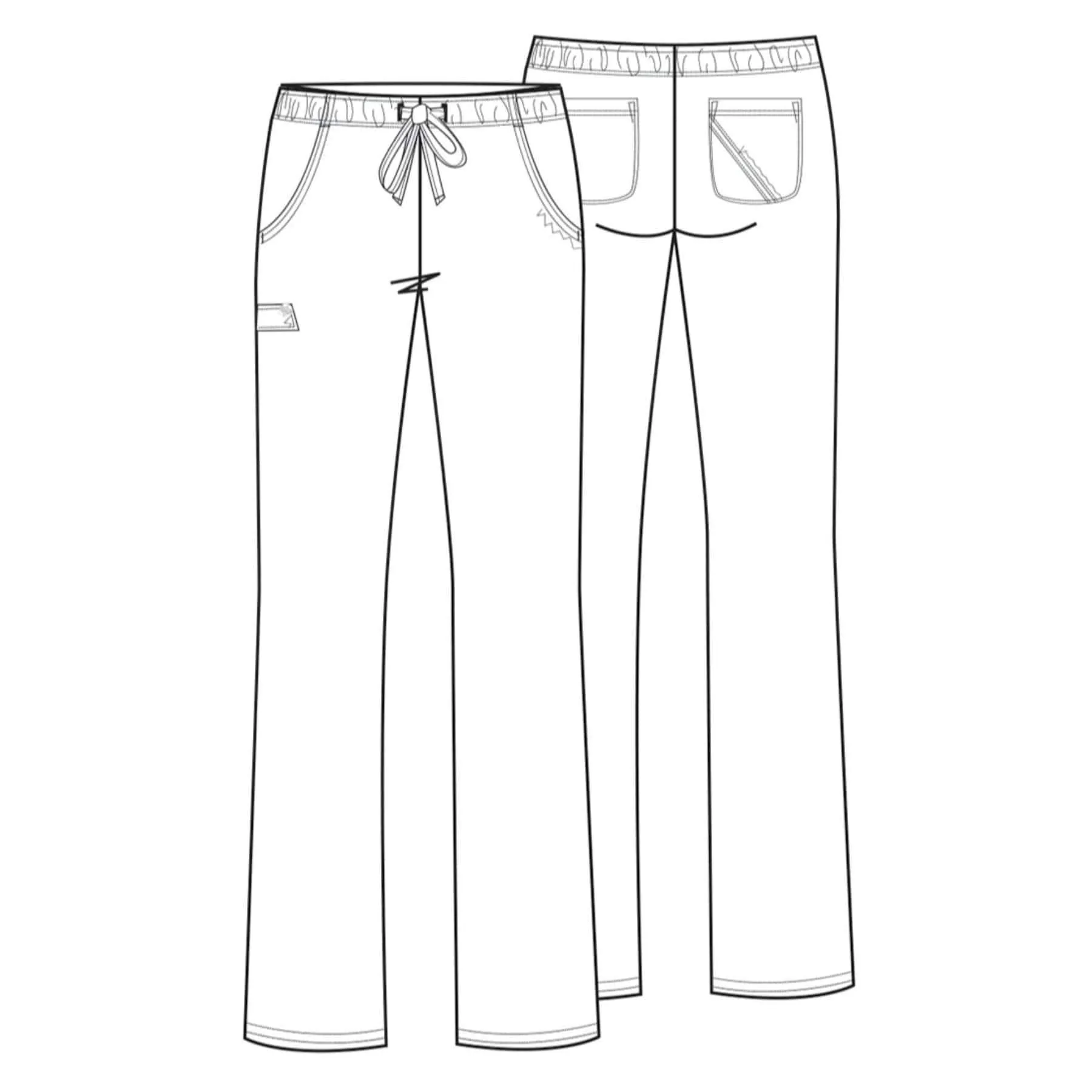 Cherokee Luxe 1066 Scrubs Pants Womens Low Rise Straight Leg Drawstring Wine