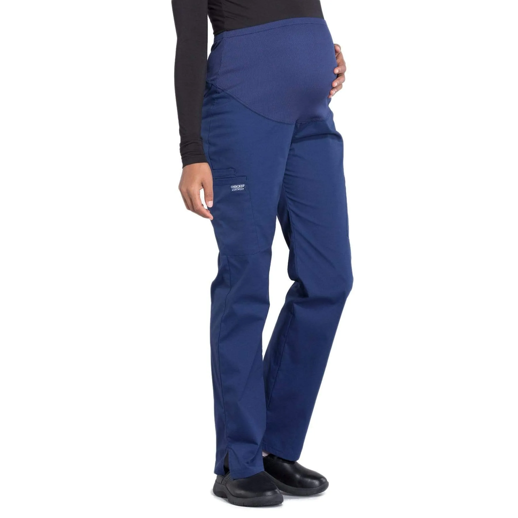 Cherokee Workwear Professionals WW220 Scrubs Pants Maternity Straight Leg Navy