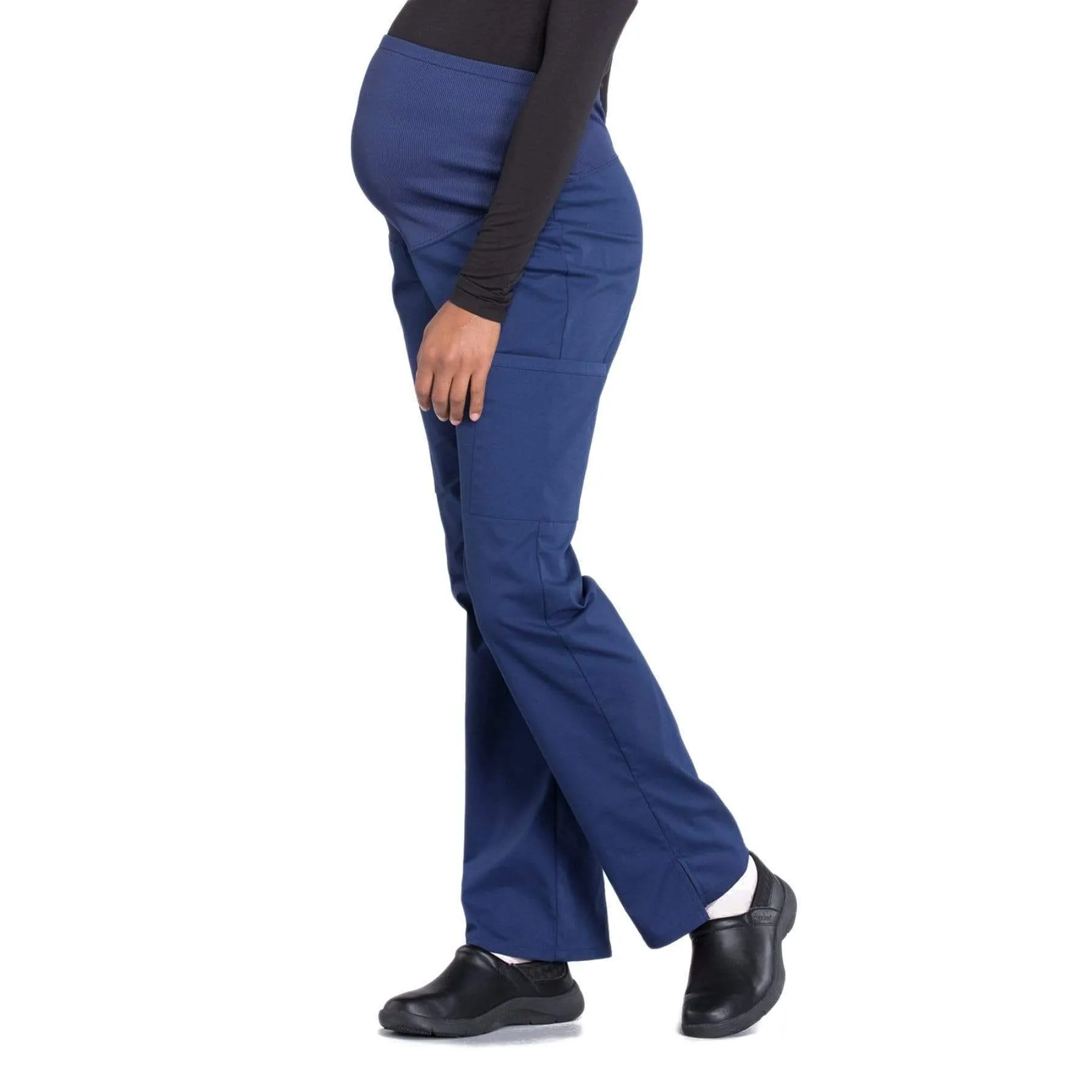 Cherokee Workwear Professionals WW220 Scrubs Pants Maternity Straight Leg Navy