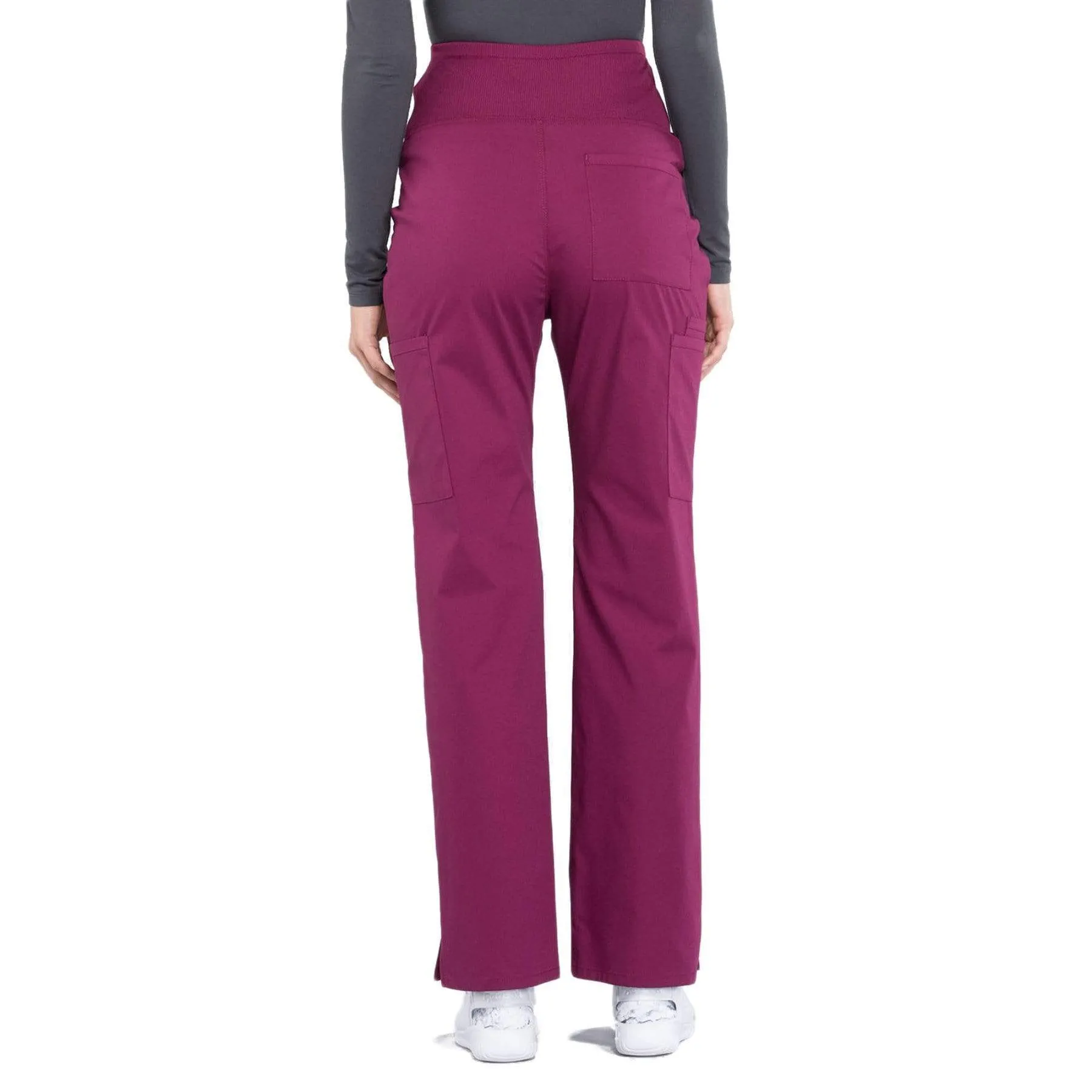 Cherokee Workwear Professionals WW220 Scrubs Pants Maternity Straight Leg Wine