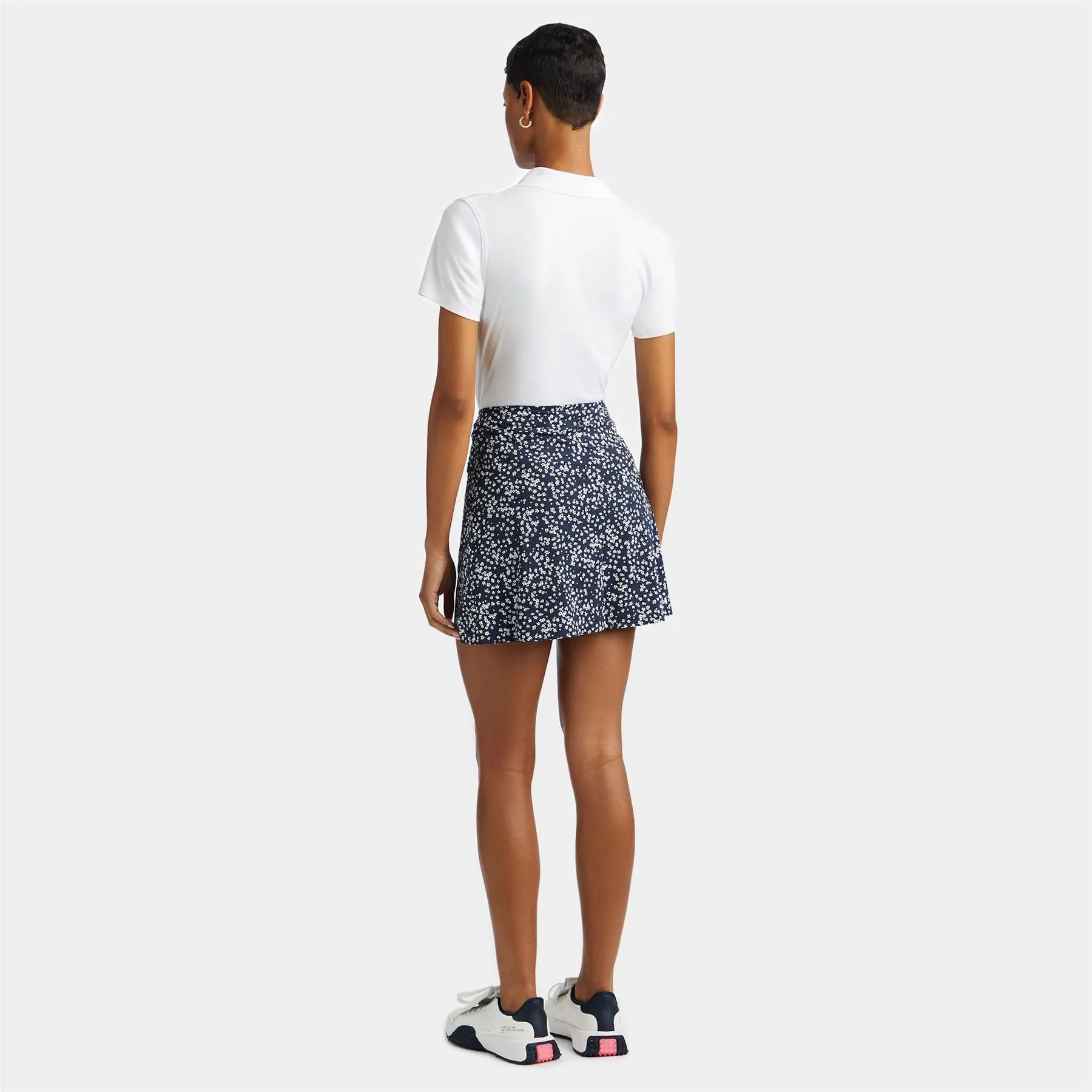 Cherry Blossom Silky Tech Nylon A-Line Skort Twilight