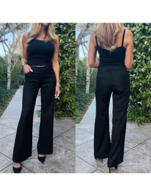 Christi Wide Leg Pant, Black