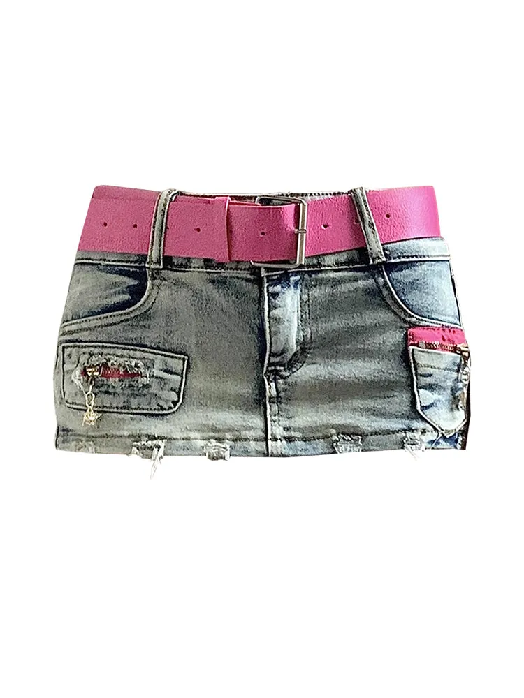 christmas outfit JazzHer Women's Vintage Blue A-line Denim Mini Skirts Y2k Korean Style Cowboy Short Skirts Harajuku Elegant Jean Skirt Summer Clothes