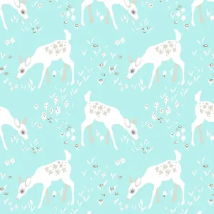 Clothworks - Woodland Gathering - Deer - Turquoise