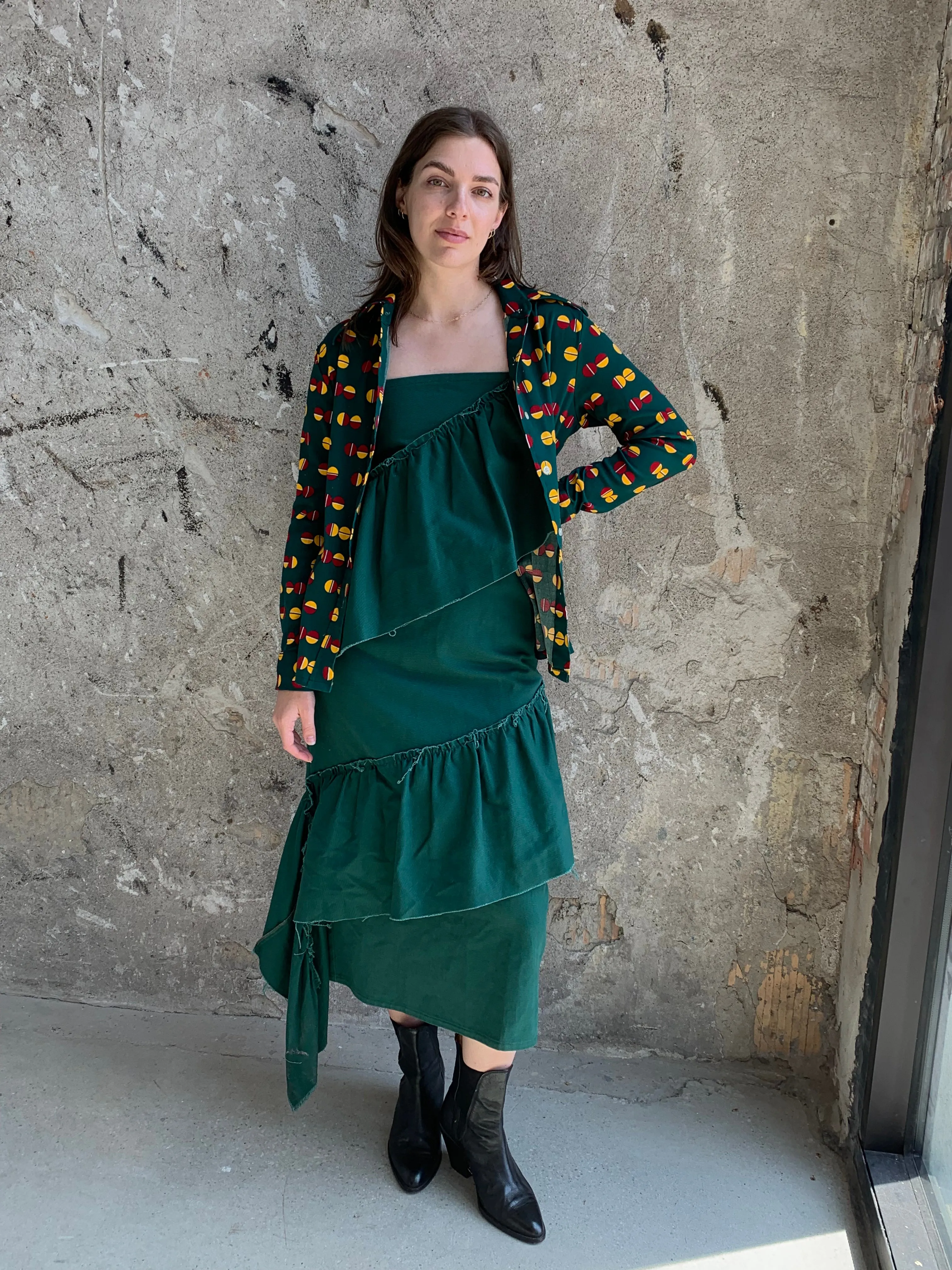 Collina Strada cotton ruffle midi dress