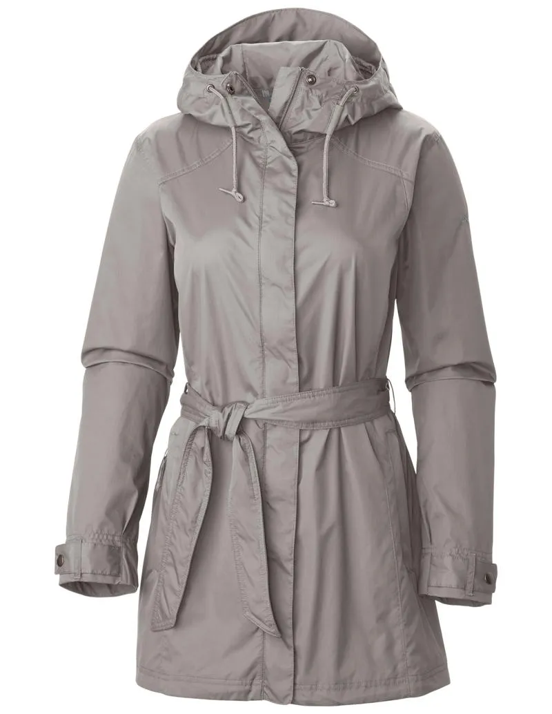 Columbia Women Grey Pardon My Trench Rain Jacket