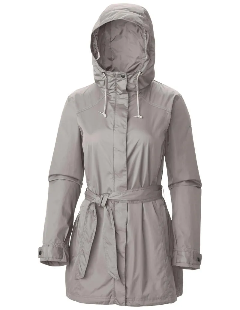 Columbia Women Grey Pardon My Trench Rain Jacket