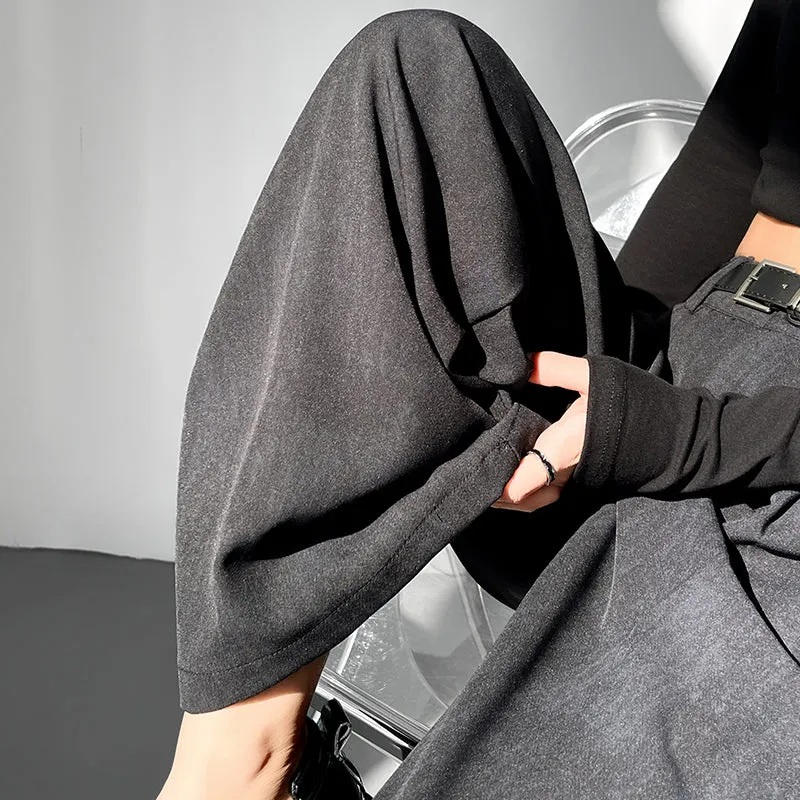 Comfortable and Breathable Wide Leg Pleated Pants with Belted Waist