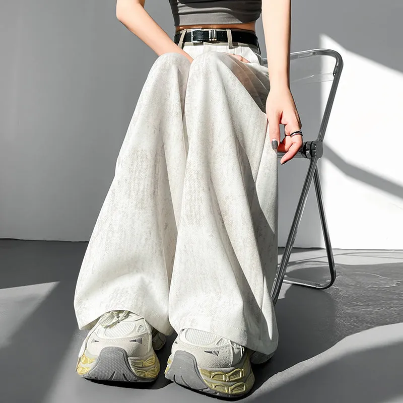 Comfortable and Breathable Wide Leg Pleated Pants with Belted Waist