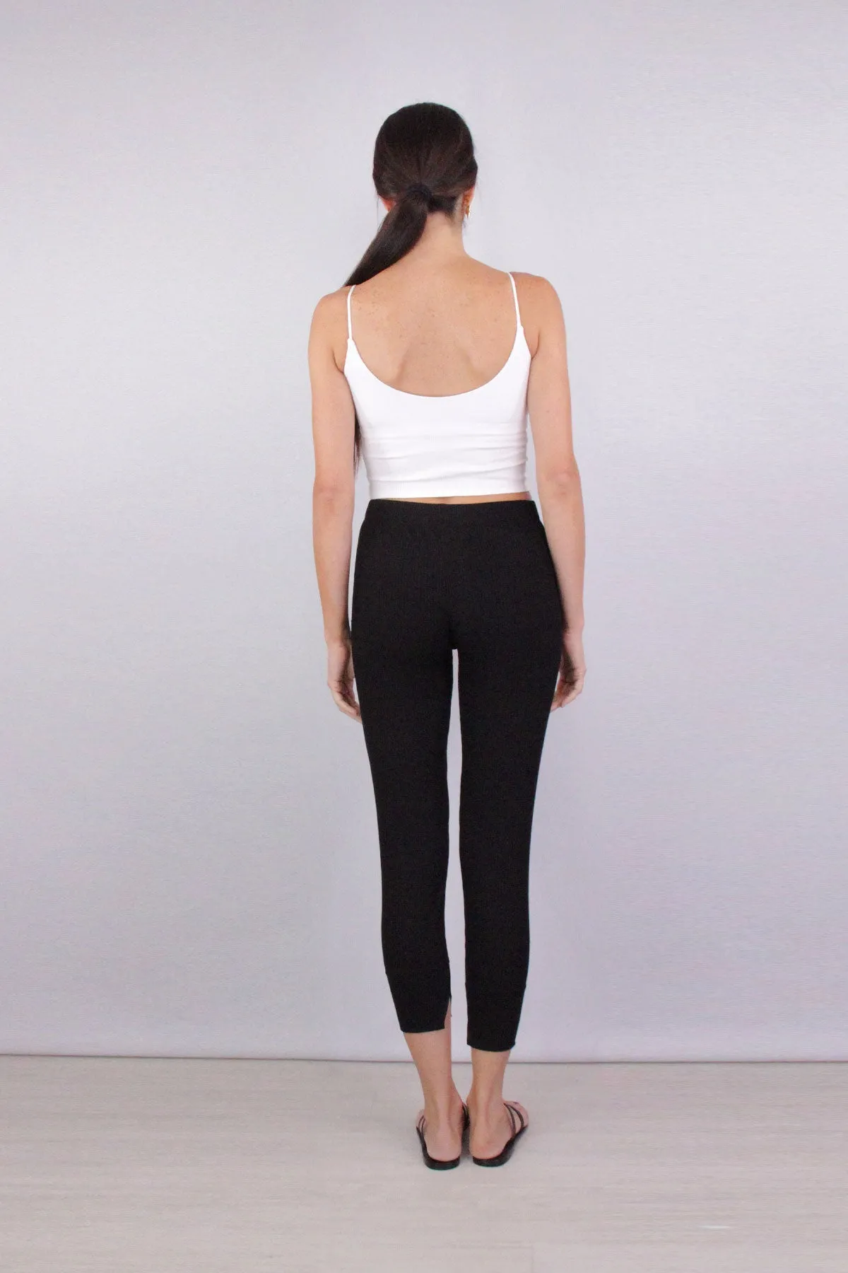 Compact Rib Strappy Cropped Tank in White
