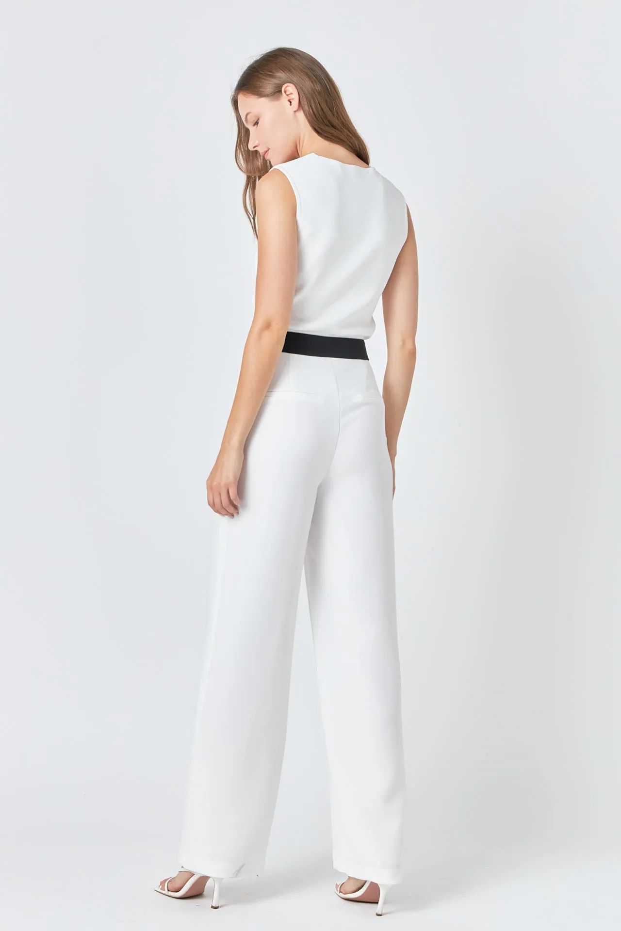 Contrast Band Relaxed Pants