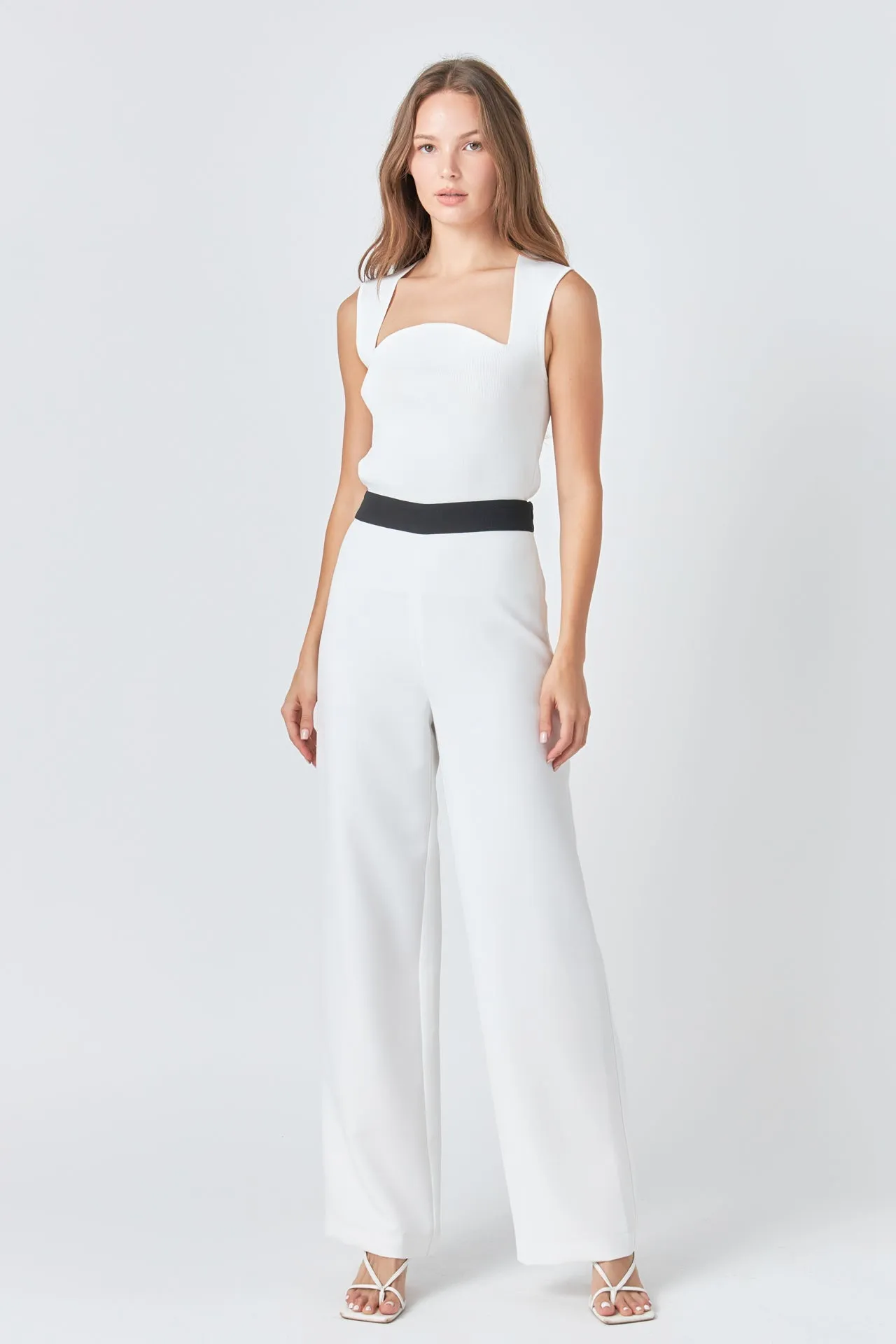 Contrast Band Relaxed Pants