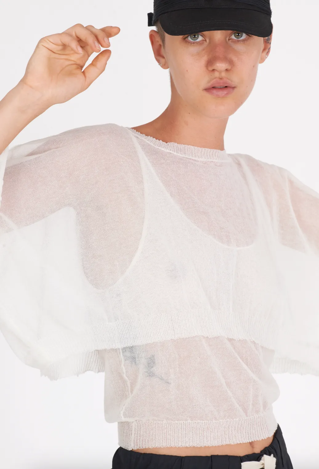 Cotton Boxy Sweater - White