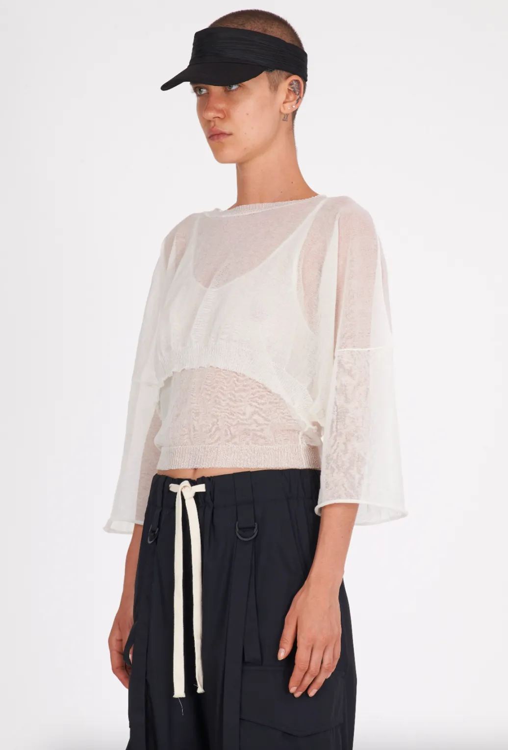 Cotton Boxy Sweater - White