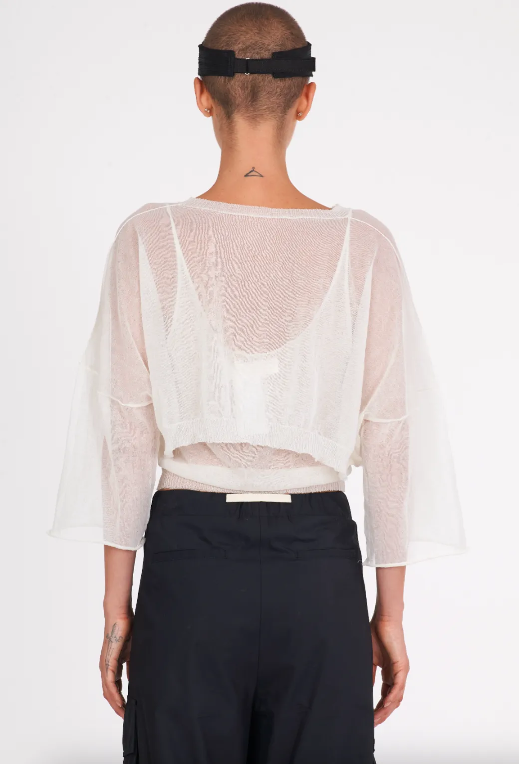 Cotton Boxy Sweater - White