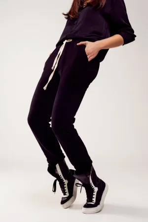 Cotton jogger in black