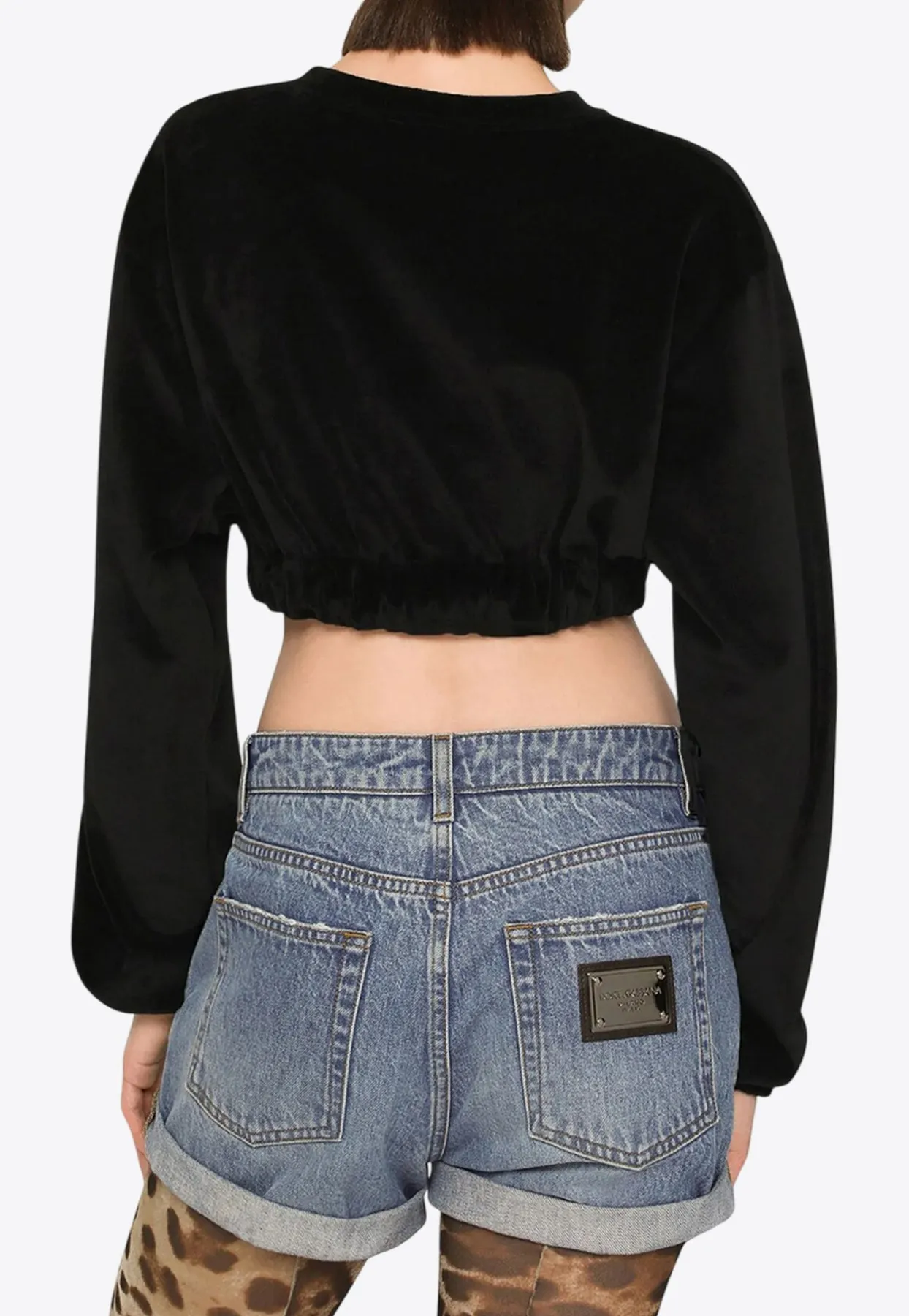 Cropped Chenille Sweatshirt
