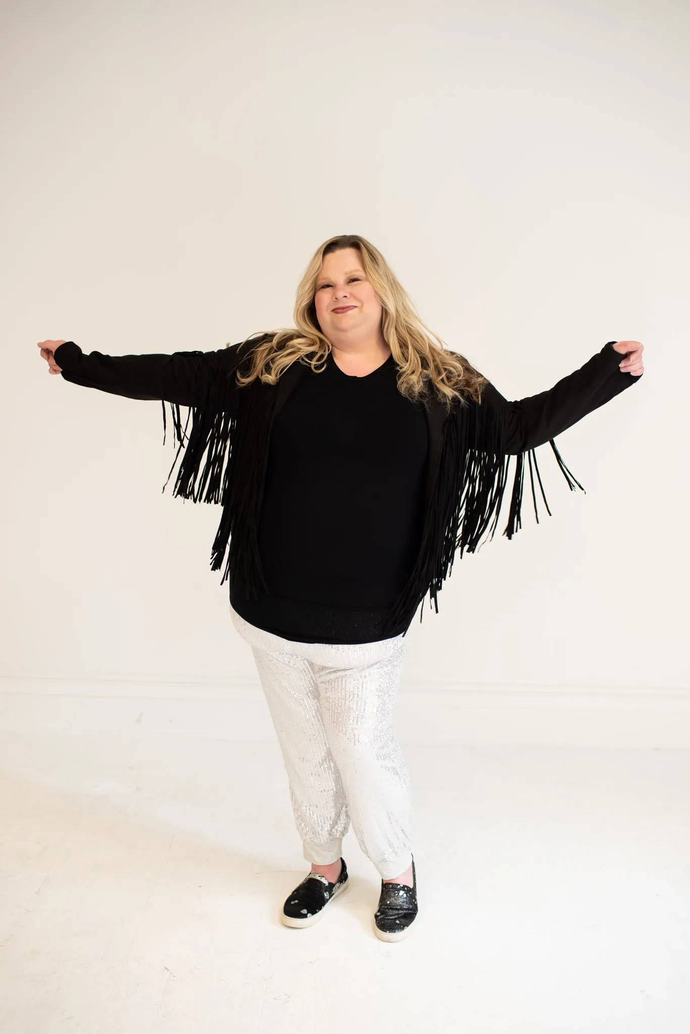 Cropped Fringe Suede Jacket