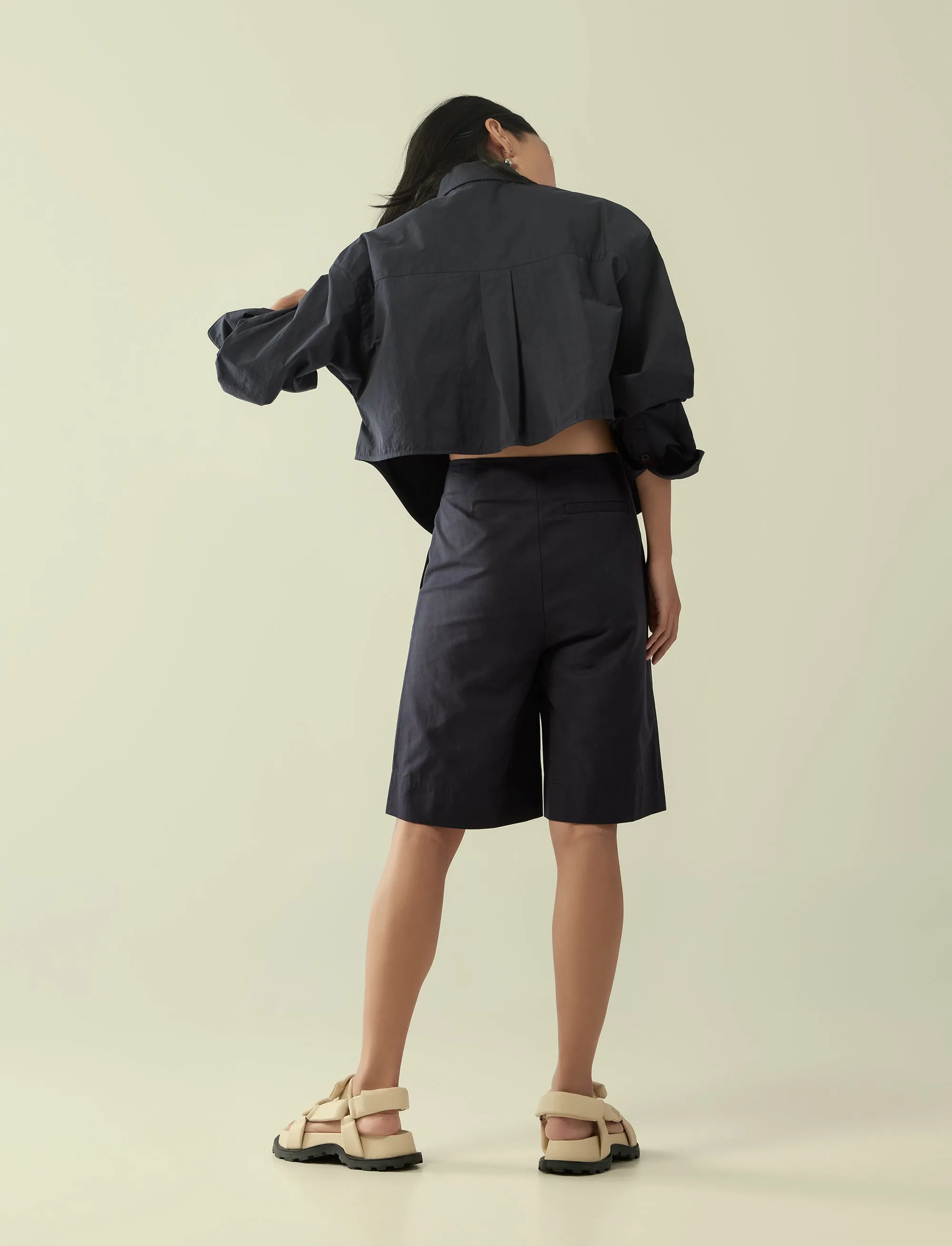 cropped oversized cotton shirt