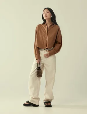 cropped oversized cotton shirt