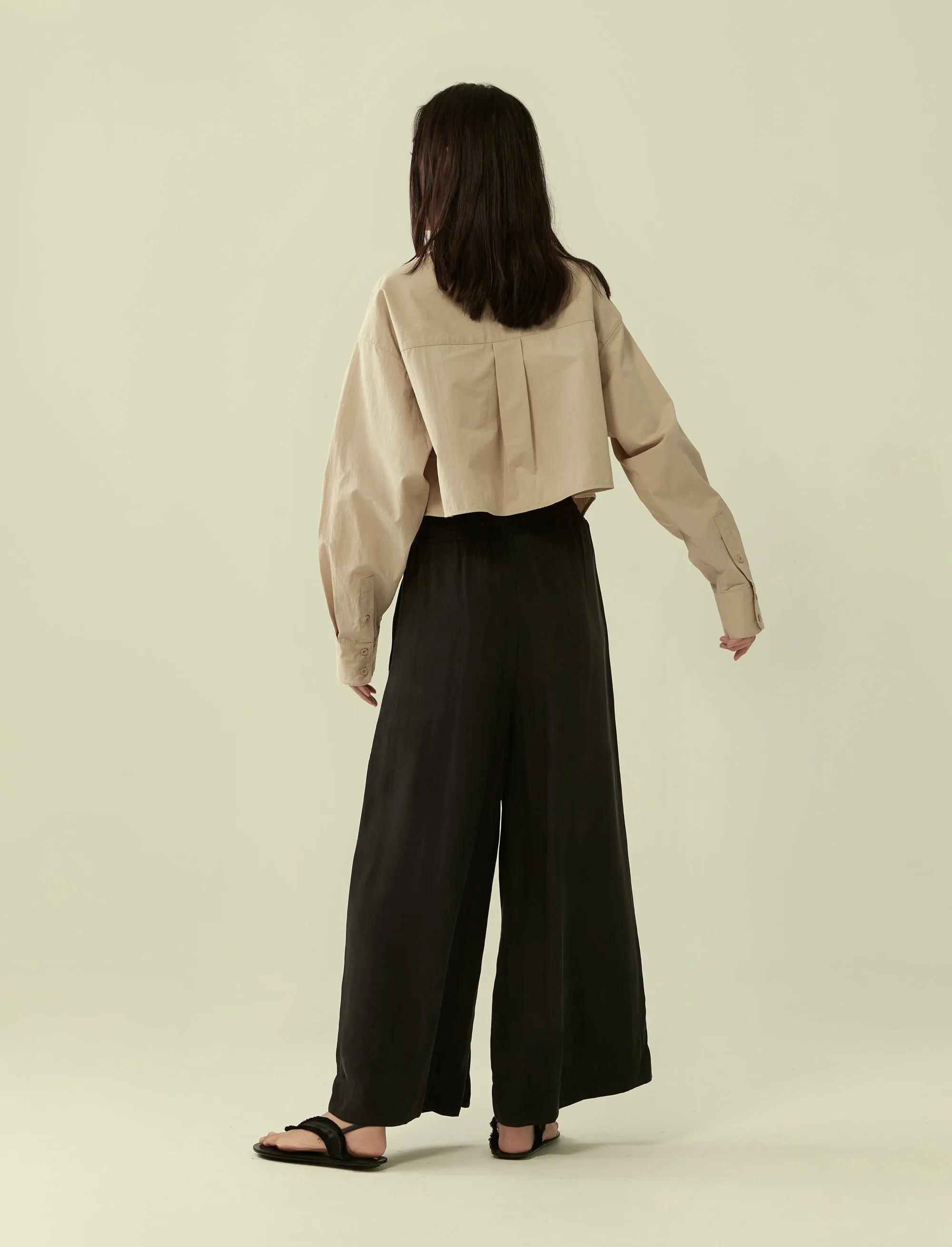 cropped oversized cotton shirt