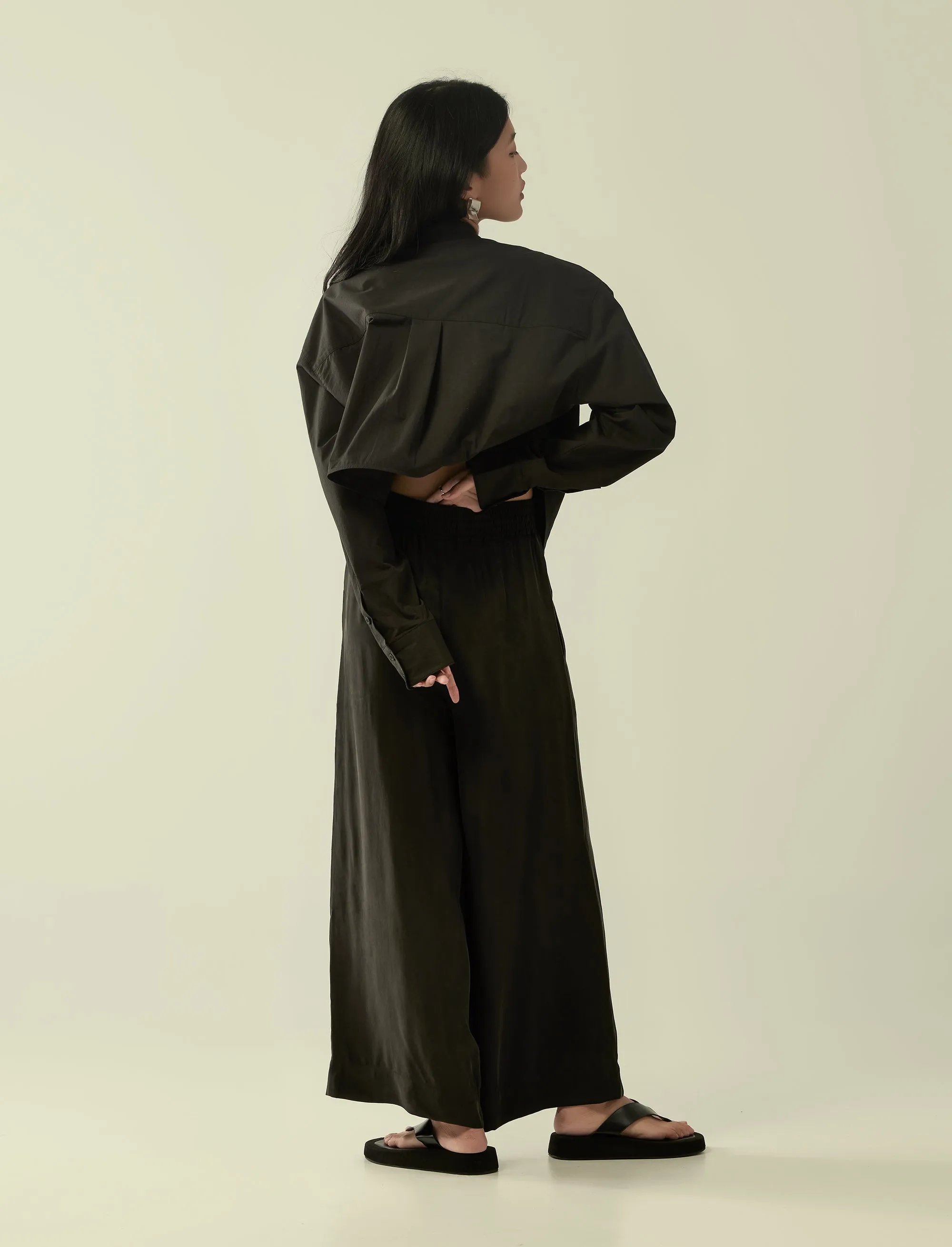 cropped oversized cotton shirt