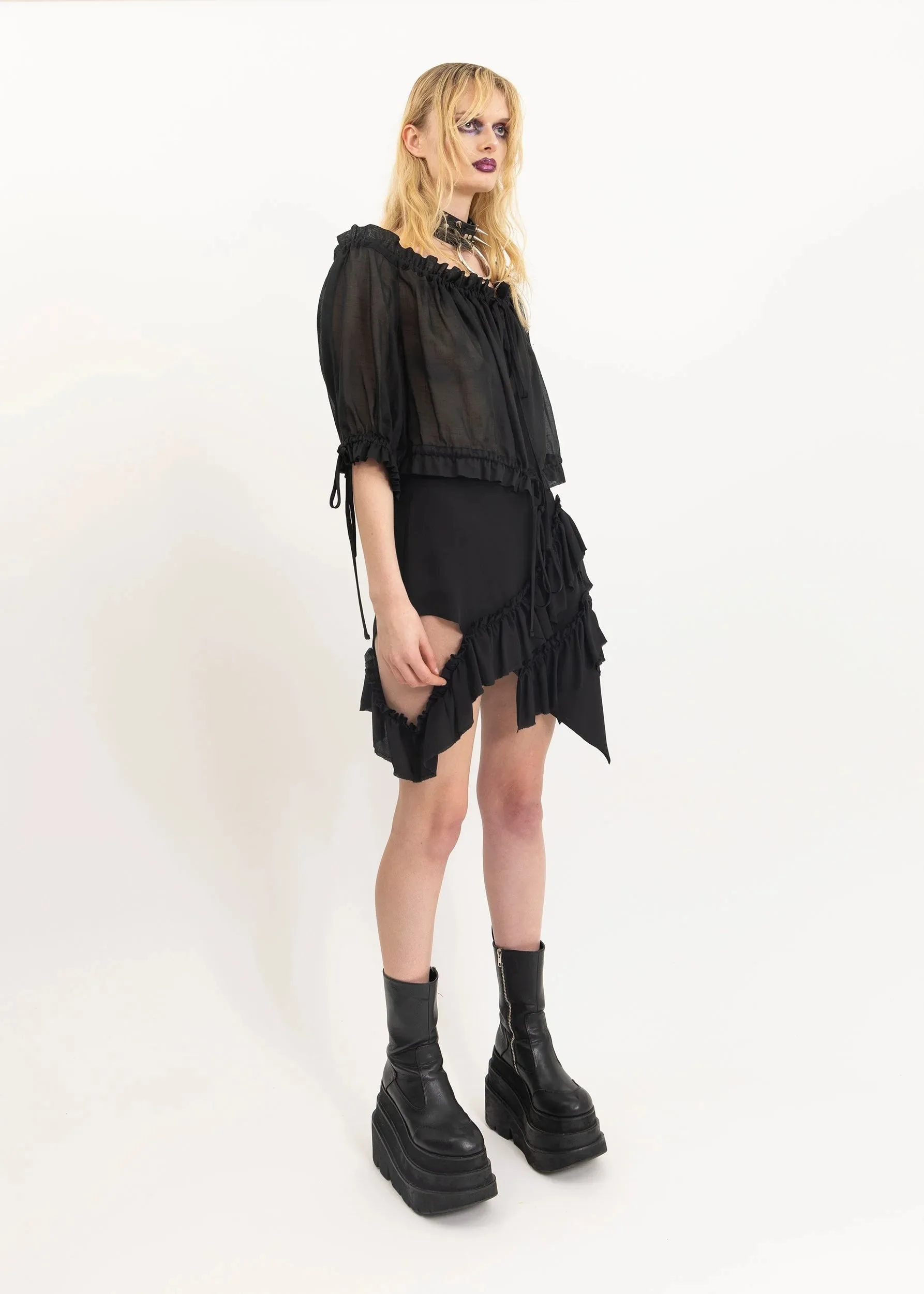 Cropped Peasant Blouse