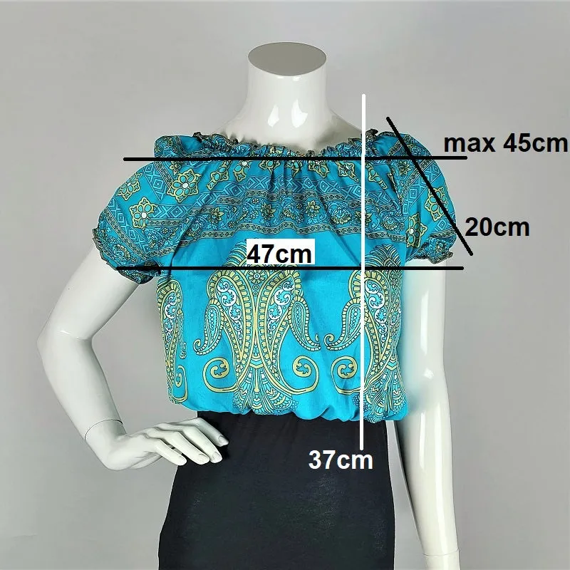 Cropped summer top in vintage saree fabrics for girls & young ladies