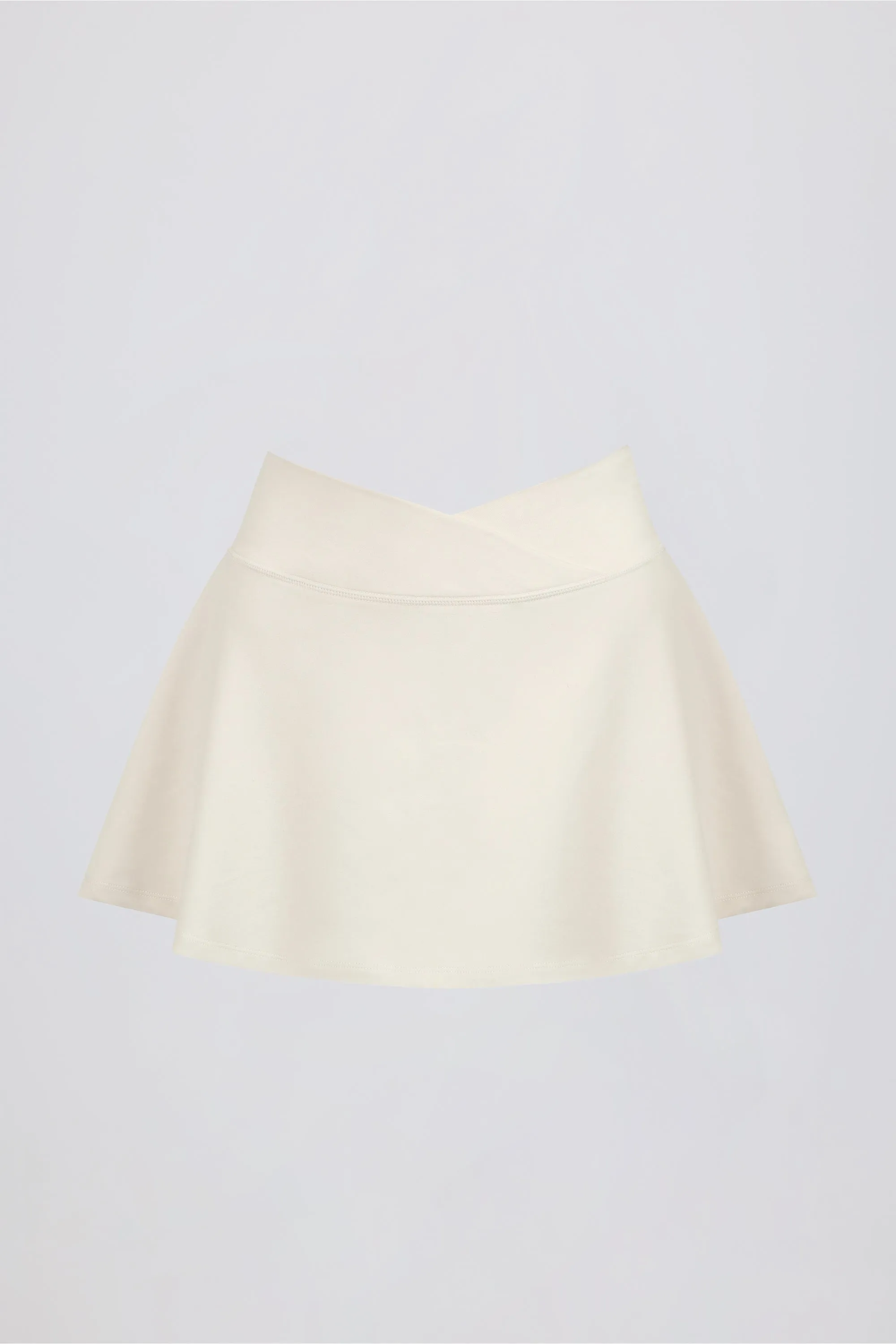 Crossover Mini Skort in Ivory Marl